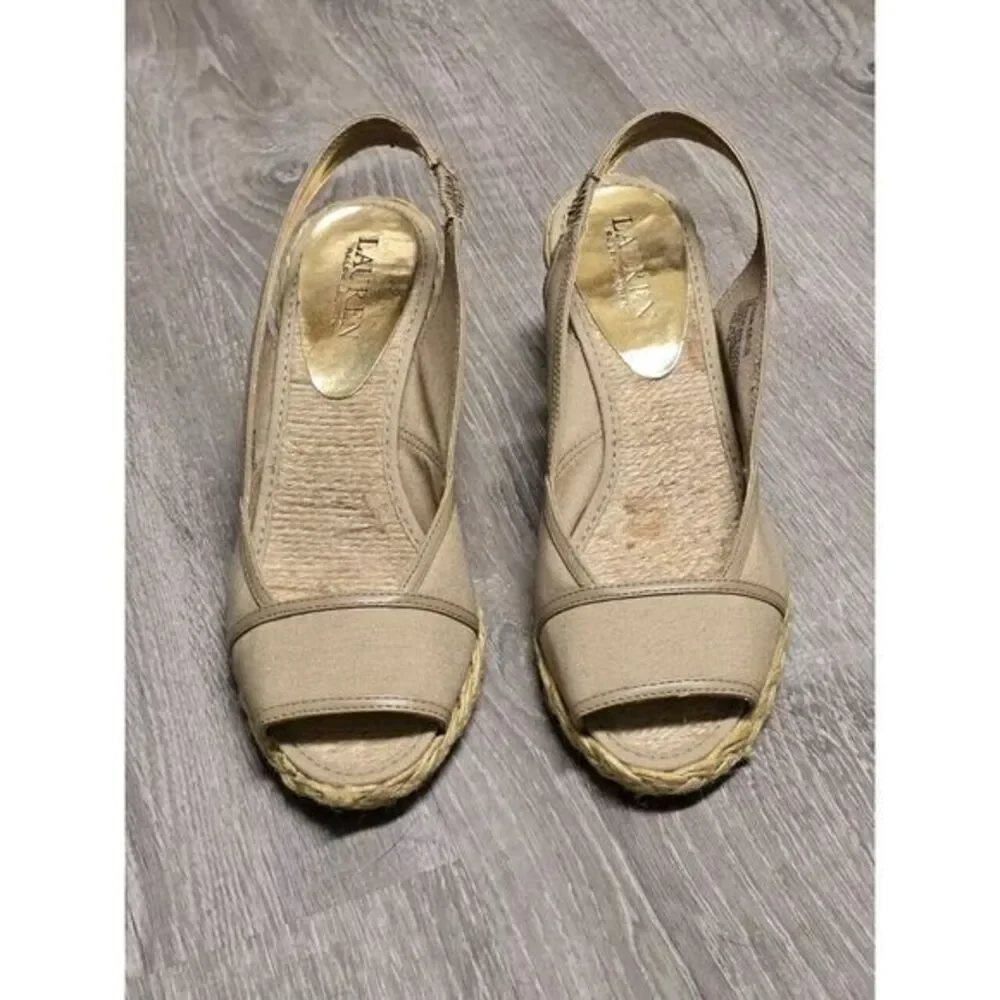 Lauren Ralph Lauren Catrin Women's Slingback Wedge Heel‎ Sandals Shoes Size 7B